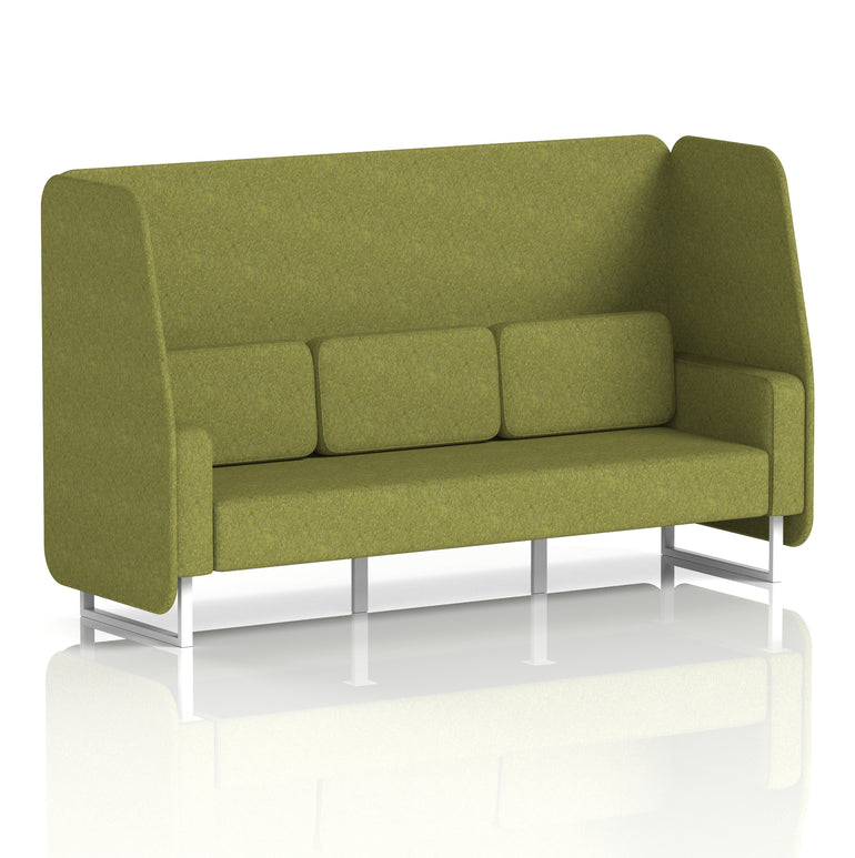 Brixworth Open Booth Single Tone – 1/2/3 Seater, Multiple Panel & Sofa Colours, Black or White Frame, Self-Assembly, Plywood & Fabric, 10yr Frame Warranty – Office Seating Pod