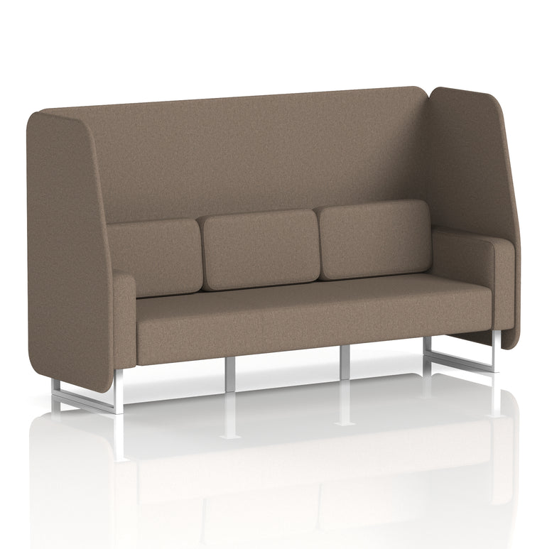 Brixworth Open Booth Single Tone – 1/2/3 Seater, Multiple Panel & Sofa Colours, Black or White Frame, Self-Assembly, Plywood & Fabric, 10yr Frame Warranty – Office Seating Pod