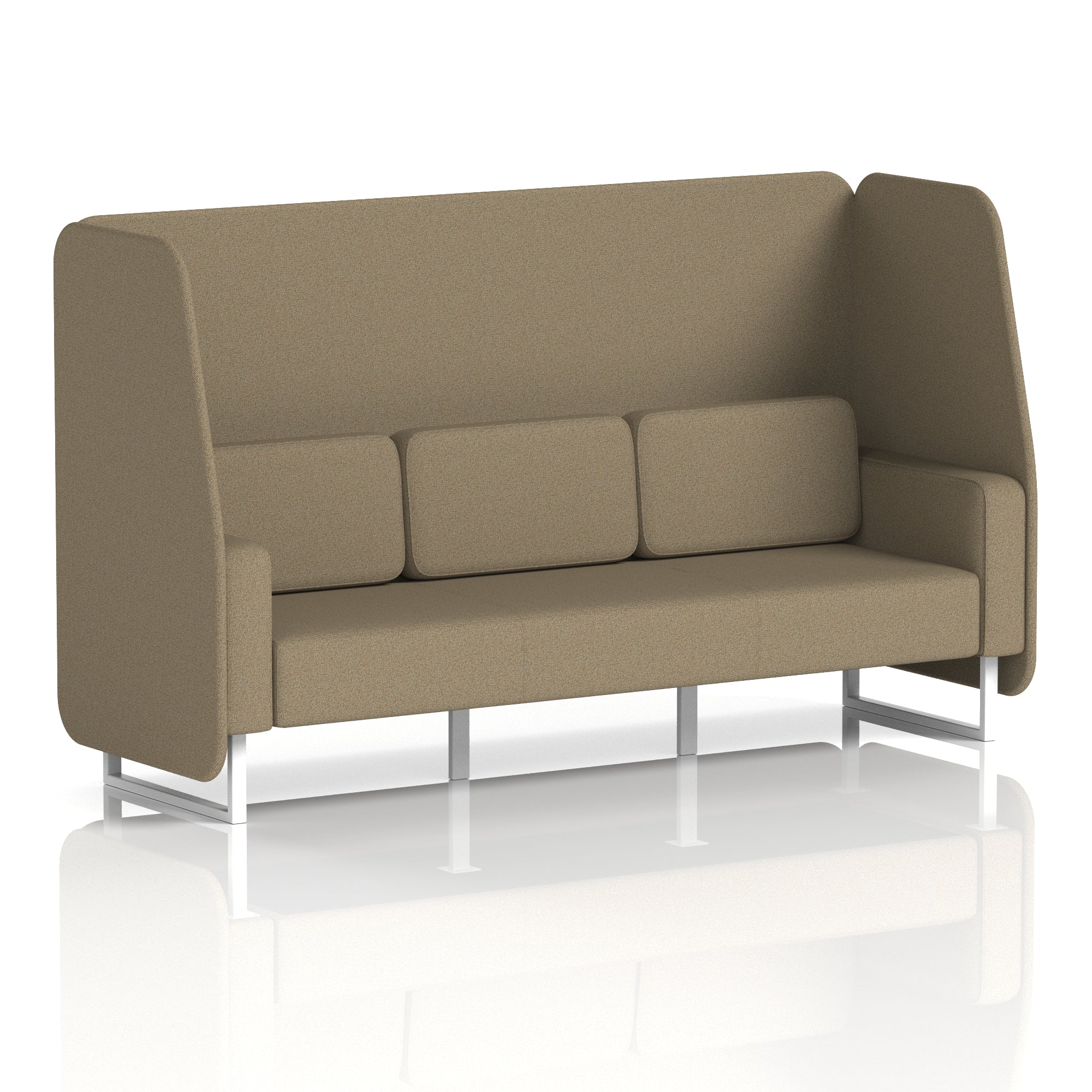 Brixworth Open Booth Single Tone – 1/2/3 Seater, Multiple Panel & Sofa Colours, Black or White Frame, Self-Assembly, Plywood & Fabric, 10yr Frame Warranty – Office Seating Pod