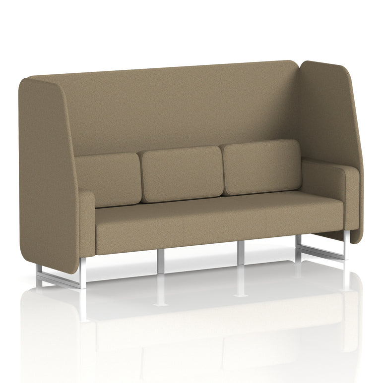 Brixworth Open Booth Single Tone – 1/2/3 Seater, Multiple Panel & Sofa Colours, Black or White Frame, Self-Assembly, Plywood & Fabric, 10yr Frame Warranty – Office Seating Pod