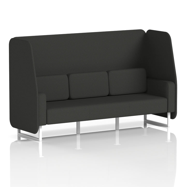 Brixworth Open Booth Single Tone – 1/2/3 Seater, Multiple Panel & Sofa Colours, Black or White Frame, Self-Assembly, Plywood & Fabric, 10yr Frame Warranty – Office Seating Pod