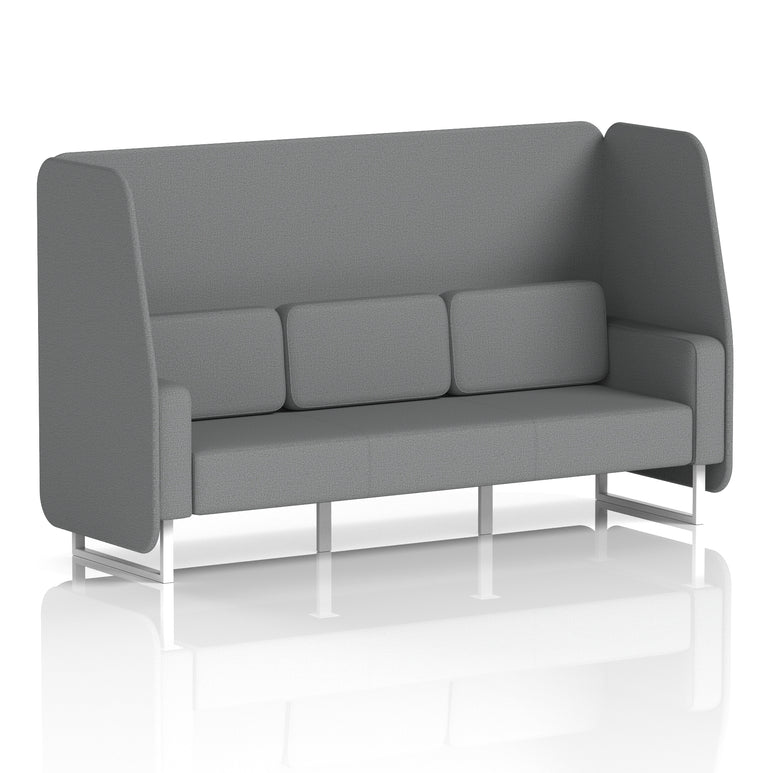 Brixworth Open Booth Single Tone – 1/2/3 Seater, Multiple Panel & Sofa Colours, Black or White Frame, Self-Assembly, Plywood & Fabric, 10yr Frame Warranty – Office Seating Pod