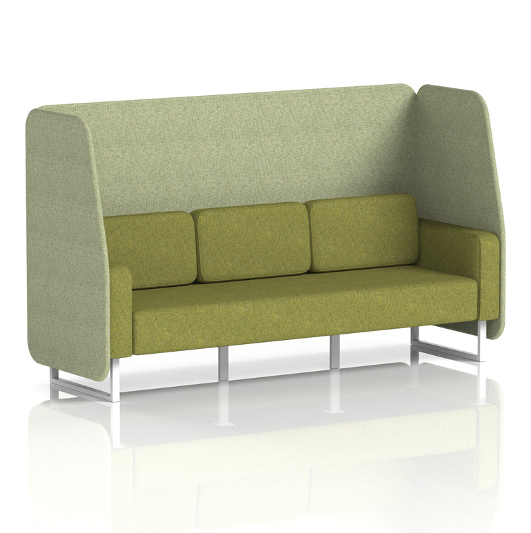 Brixworth Open Office Booth Pod, 1–3 Seater, Multiple Two-Tone Colour Options, Black or White Frame, Plywood & Fabric, Self-Assembly, 10yr Frame/5yr Fabric Warranty