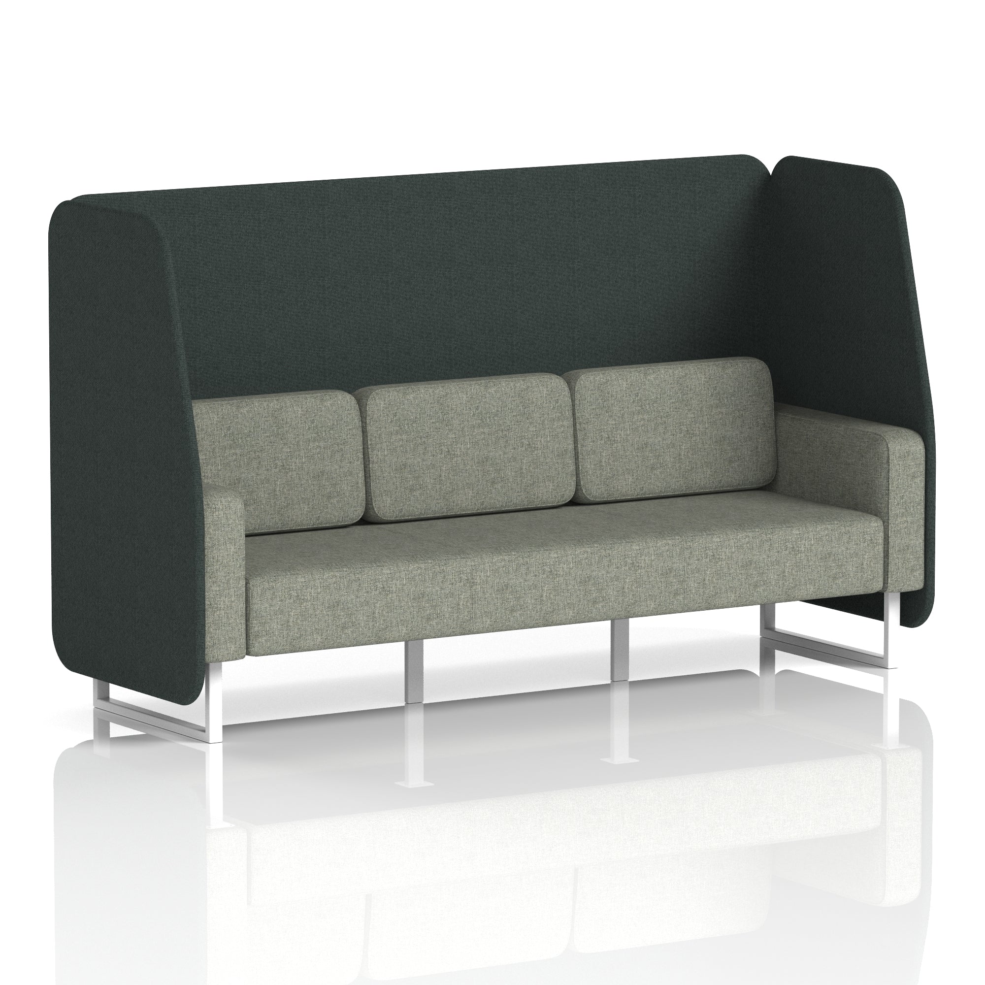 Brixworth Open Office Booth Pod, 1–3 Seater, Multiple Two-Tone Colour Options, Black or White Frame, Plywood & Fabric, Self-Assembly, 10yr Frame/5yr Fabric Warranty