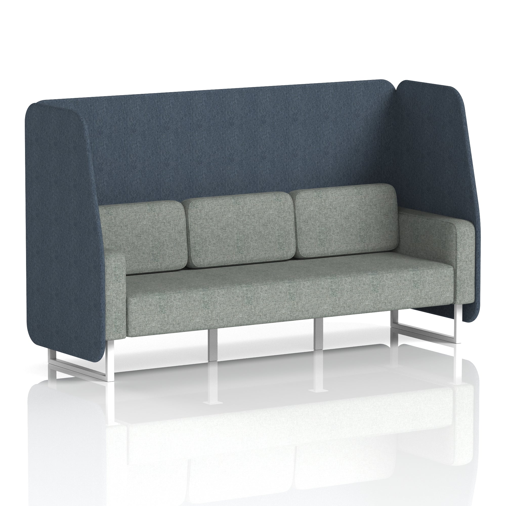 Brixworth Open Office Booth Pod, 1–3 Seater, Multiple Two-Tone Colour Options, Black or White Frame, Plywood & Fabric, Self-Assembly, 10yr Frame/5yr Fabric Warranty