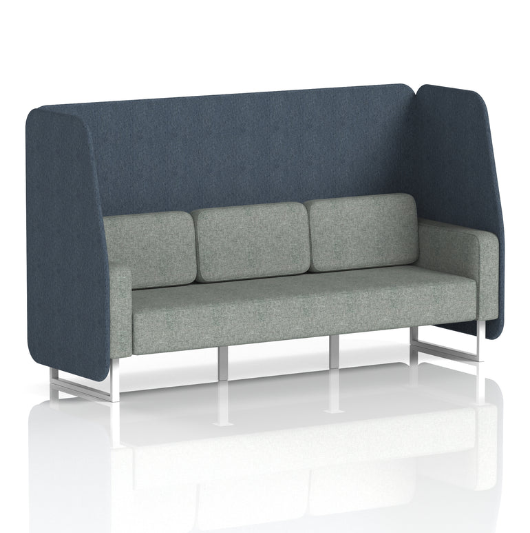 Brixworth Open Office Booth Pod, 1–3 Seater, Multiple Two-Tone Colour Options, Black or White Frame, Plywood & Fabric, Self-Assembly, 10yr Frame/5yr Fabric Warranty