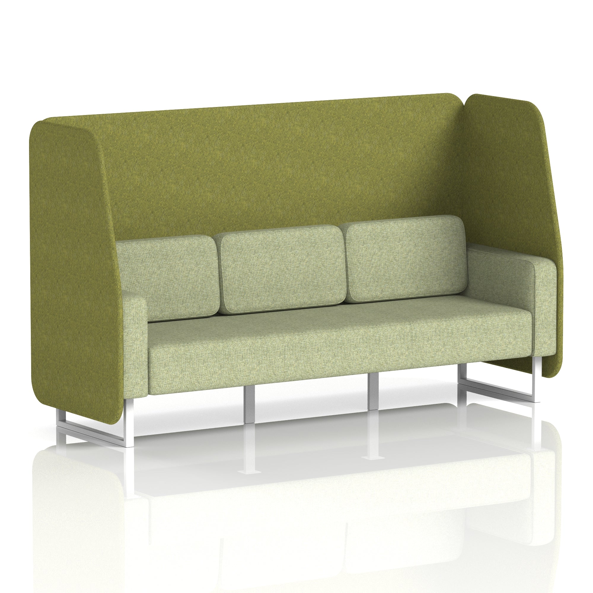 Brixworth Open Office Booth Pod, 1–3 Seater, Multiple Two-Tone Colour Options, Black or White Frame, Plywood & Fabric, Self-Assembly, 10yr Frame/5yr Fabric Warranty