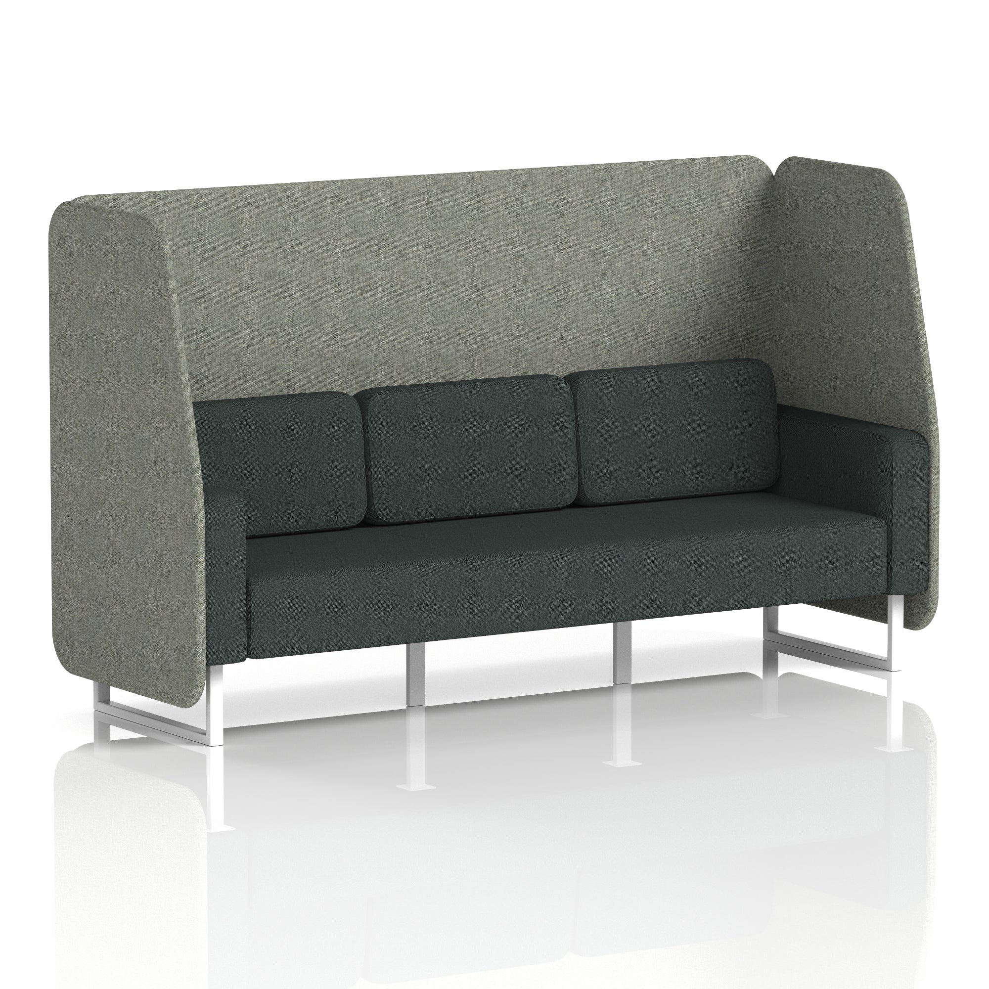 Brixworth Open Office Booth Pod, 1–3 Seater, Multiple Two-Tone Colour Options, Black or White Frame, Plywood & Fabric, Self-Assembly, 10yr Frame/5yr Fabric Warranty