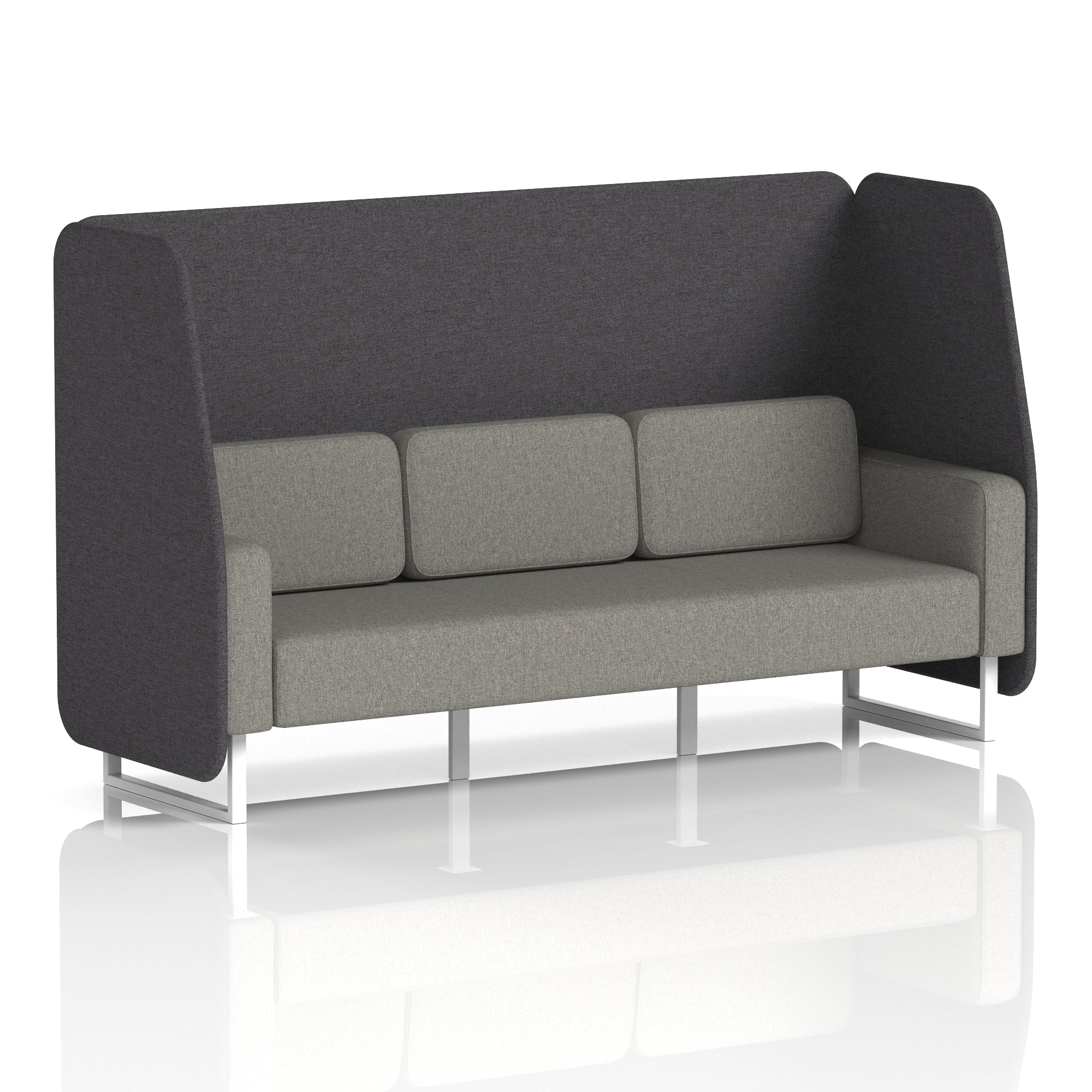 Brixworth Open Office Booth Pod, 1–3 Seater, Multiple Two-Tone Colour Options, Black or White Frame, Plywood & Fabric, Self-Assembly, 10yr Frame/5yr Fabric Warranty