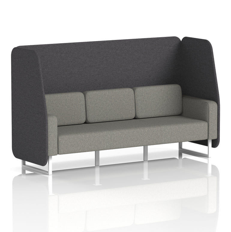 Brixworth Open Office Booth Pod, 1–3 Seater, Multiple Two-Tone Colour Options, Black or White Frame, Plywood & Fabric, Self-Assembly, 10yr Frame/5yr Fabric Warranty