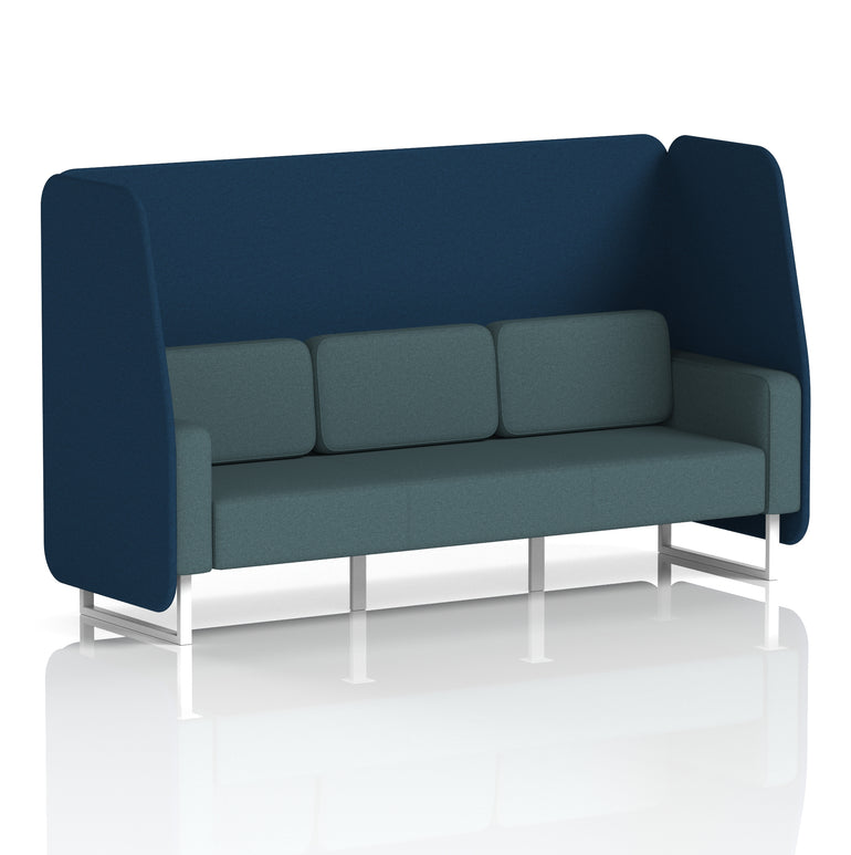 Brixworth Open Office Booth Pod, 1–3 Seater, Multiple Two-Tone Colour Options, Black or White Frame, Plywood & Fabric, Self-Assembly, 10yr Frame/5yr Fabric Warranty