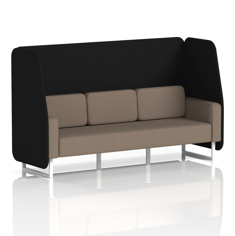 Brixworth Open Office Booth Pod, 1–3 Seater, Multiple Two-Tone Colour Options, Black or White Frame, Plywood & Fabric, Self-Assembly, 10yr Frame/5yr Fabric Warranty
