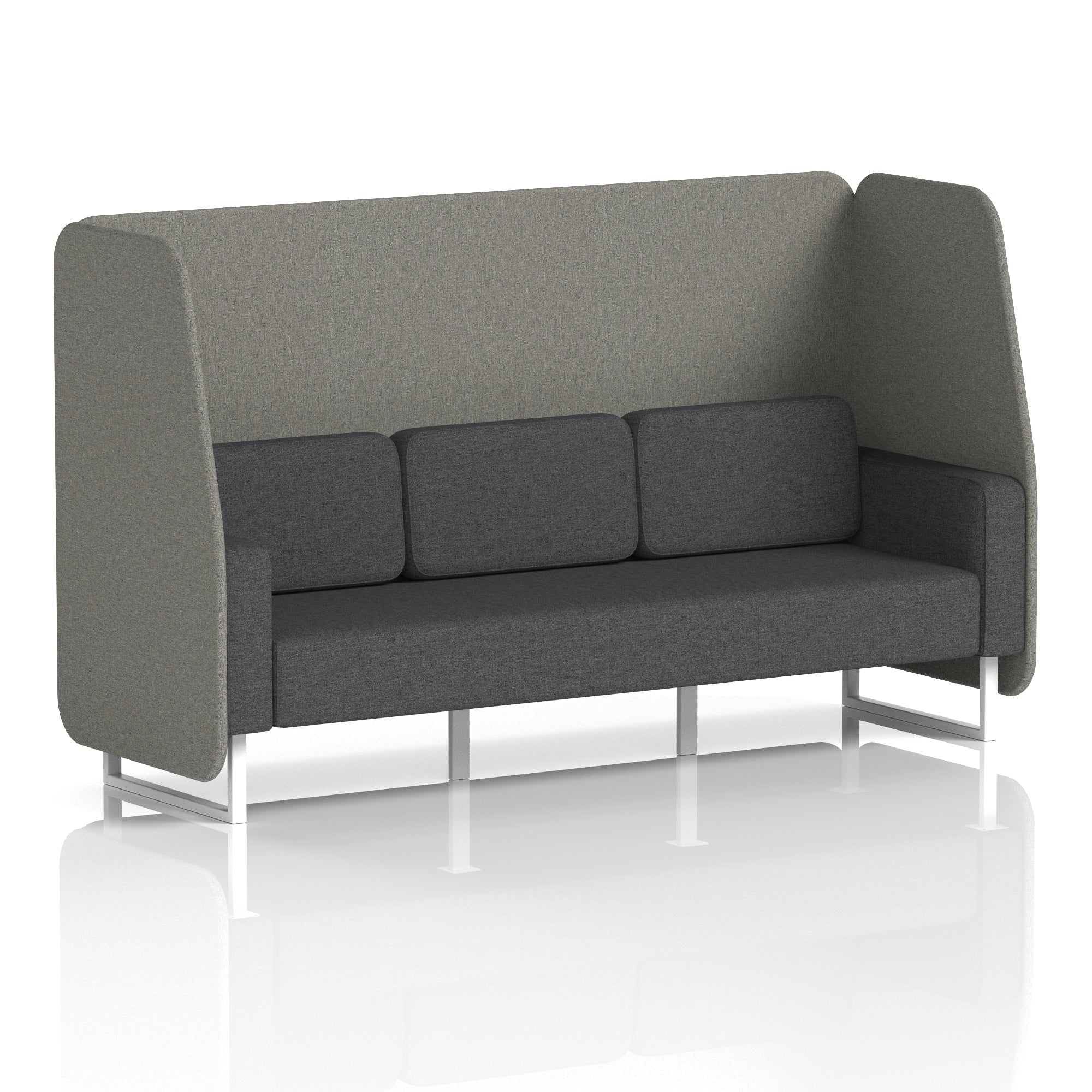 Brixworth Open Office Booth Pod, 1–3 Seater, Multiple Two-Tone Colour Options, Black or White Frame, Plywood & Fabric, Self-Assembly, 10yr Frame/5yr Fabric Warranty
