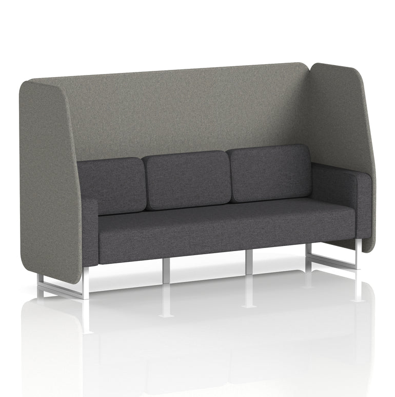 Brixworth Open Office Booth Pod, 1–3 Seater, Multiple Two-Tone Colour Options, Black or White Frame, Plywood & Fabric, Self-Assembly, 10yr Frame/5yr Fabric Warranty