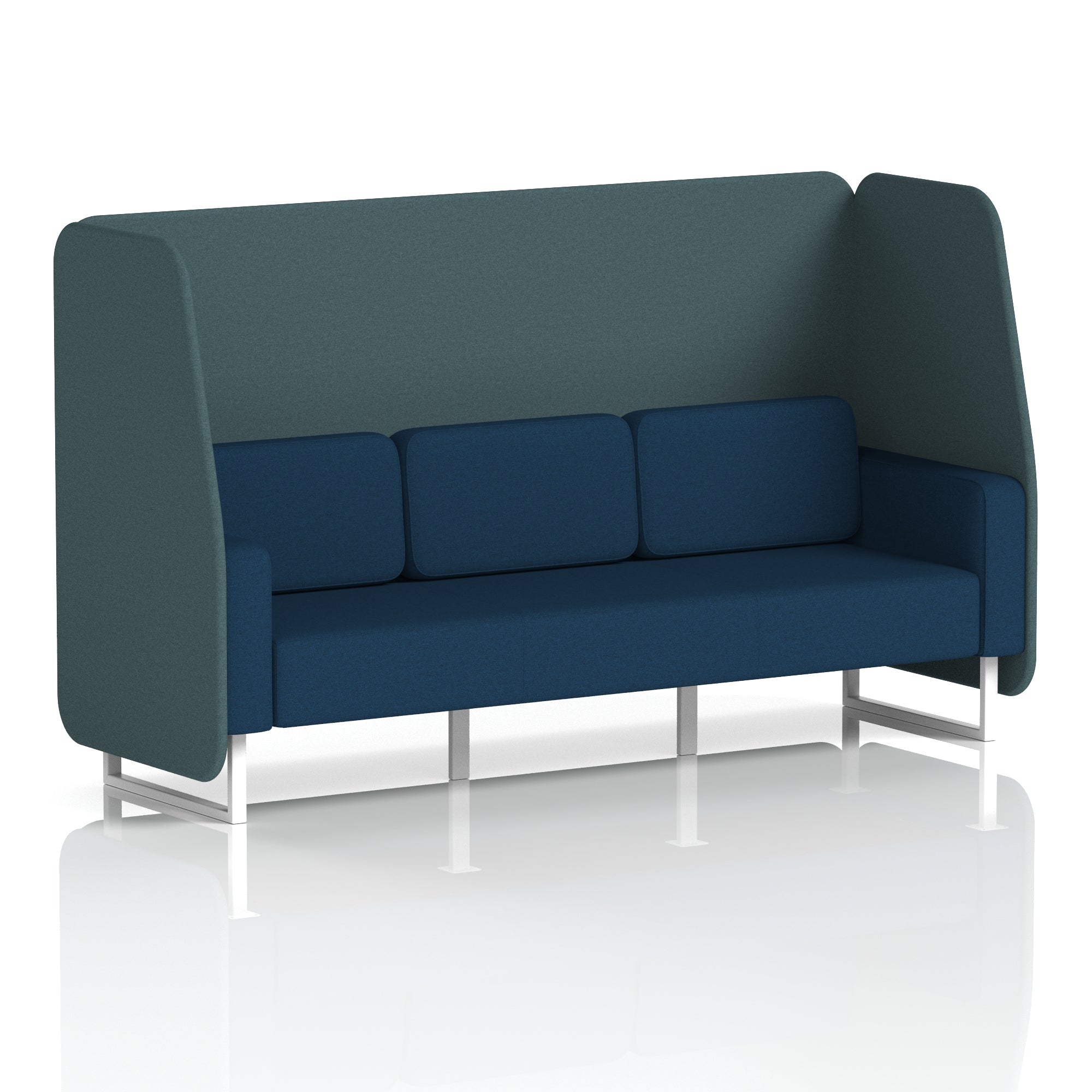 Brixworth Open Office Booth Pod, 1–3 Seater, Multiple Two-Tone Colour Options, Black or White Frame, Plywood & Fabric, Self-Assembly, 10yr Frame/5yr Fabric Warranty