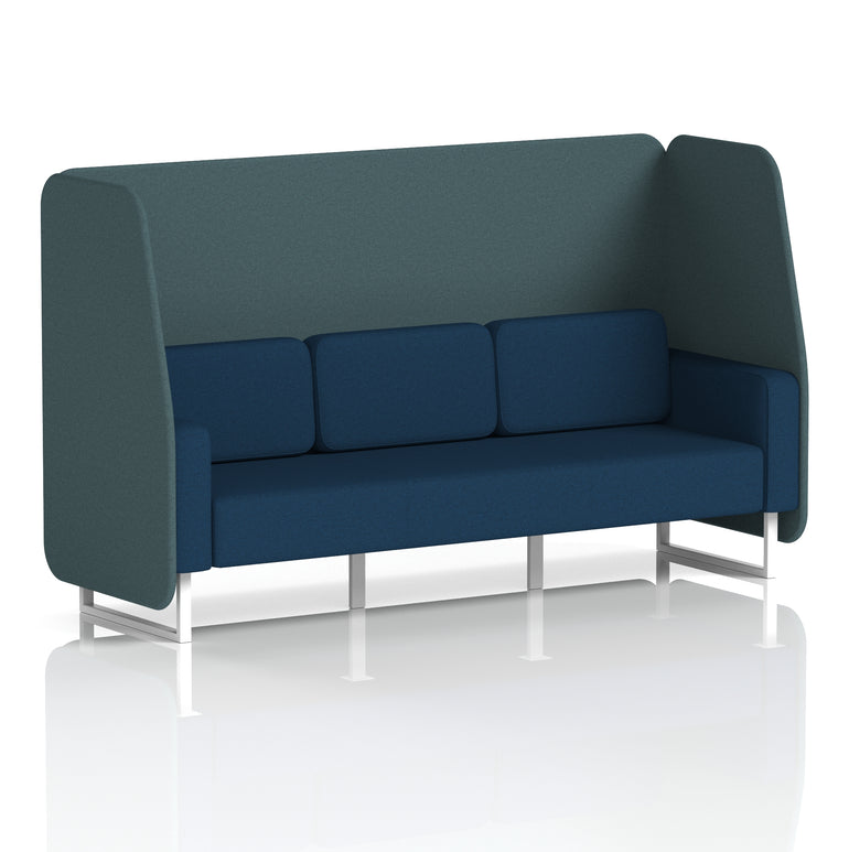 Brixworth Open Office Booth Pod, 1–3 Seater, Multiple Two-Tone Colour Options, Black or White Frame, Plywood & Fabric, Self-Assembly, 10yr Frame/5yr Fabric Warranty