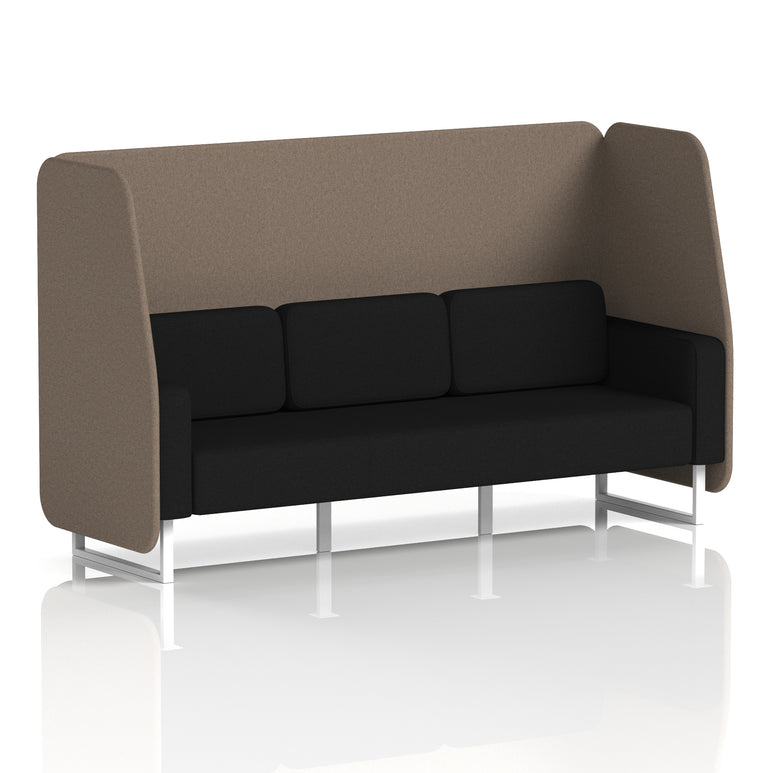 Brixworth Open Office Booth Pod, 1–3 Seater, Multiple Two-Tone Colour Options, Black or White Frame, Plywood & Fabric, Self-Assembly, 10yr Frame/5yr Fabric Warranty