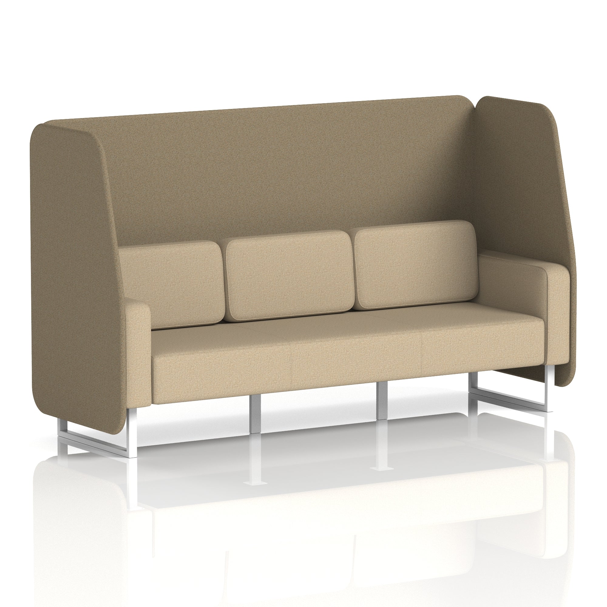 Brixworth Open Office Booth Pod, 1–3 Seater, Multiple Two-Tone Colour Options, Black or White Frame, Plywood & Fabric, Self-Assembly, 10yr Frame/5yr Fabric Warranty