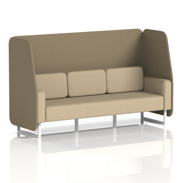 Brixworth Open Office Booth Pod, 1–3 Seater, Multiple Two-Tone Colour Options, Black or White Frame, Plywood & Fabric, Self-Assembly, 10yr Frame/5yr Fabric Warranty