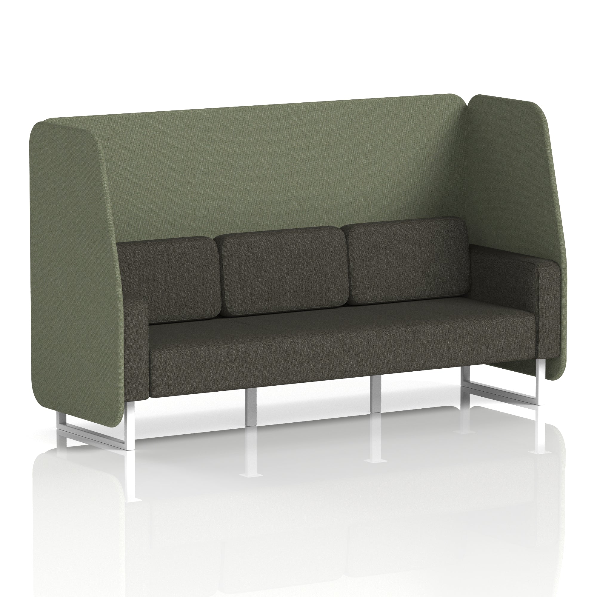 Brixworth Open Office Booth Pod, 1–3 Seater, Multiple Two-Tone Colour Options, Black or White Frame, Plywood & Fabric, Self-Assembly, 10yr Frame/5yr Fabric Warranty