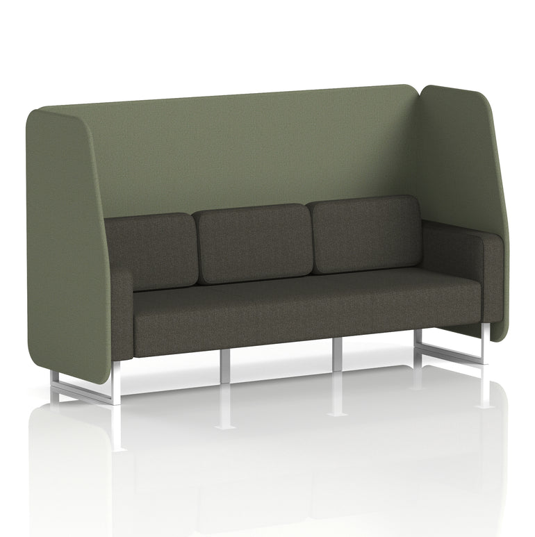 Brixworth Open Office Booth Pod, 1–3 Seater, Multiple Two-Tone Colour Options, Black or White Frame, Plywood & Fabric, Self-Assembly, 10yr Frame/5yr Fabric Warranty
