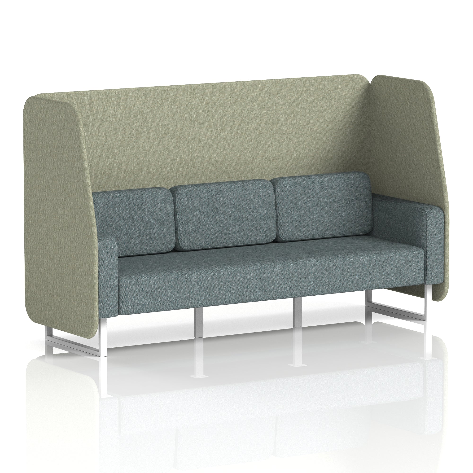 Brixworth Open Office Booth Pod, 1–3 Seater, Multiple Two-Tone Colour Options, Black or White Frame, Plywood & Fabric, Self-Assembly, 10yr Frame/5yr Fabric Warranty