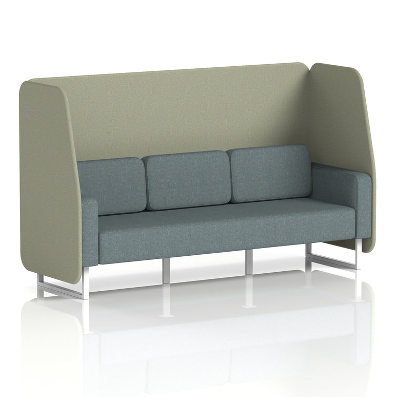 Brixworth Open Office Booth Pod, 1–3 Seater, Multiple Two-Tone Colour Options, Black or White Frame, Plywood & Fabric, Self-Assembly, 10yr Frame/5yr Fabric Warranty