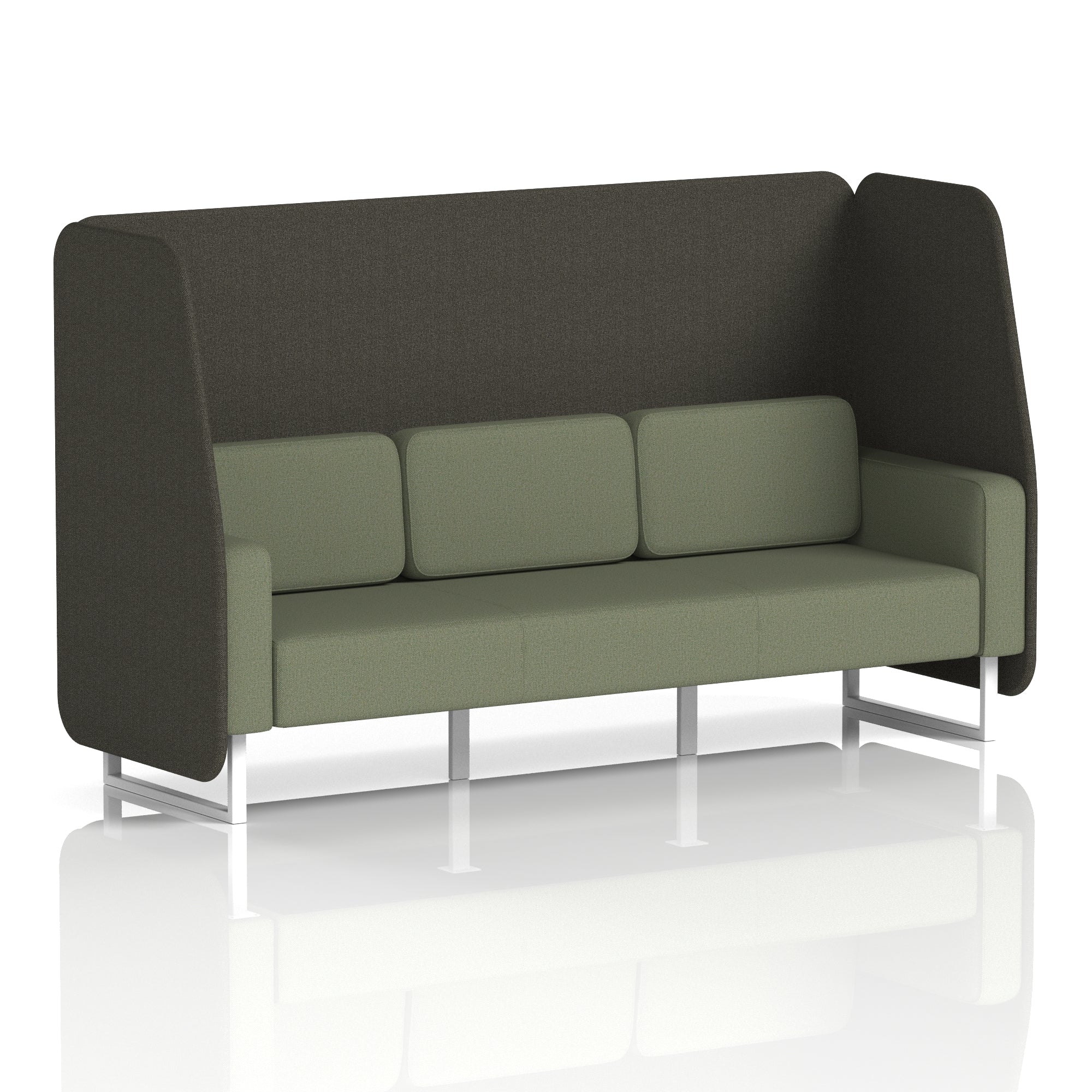 Brixworth Open Office Booth Pod, 1–3 Seater, Multiple Two-Tone Colour Options, Black or White Frame, Plywood & Fabric, Self-Assembly, 10yr Frame/5yr Fabric Warranty