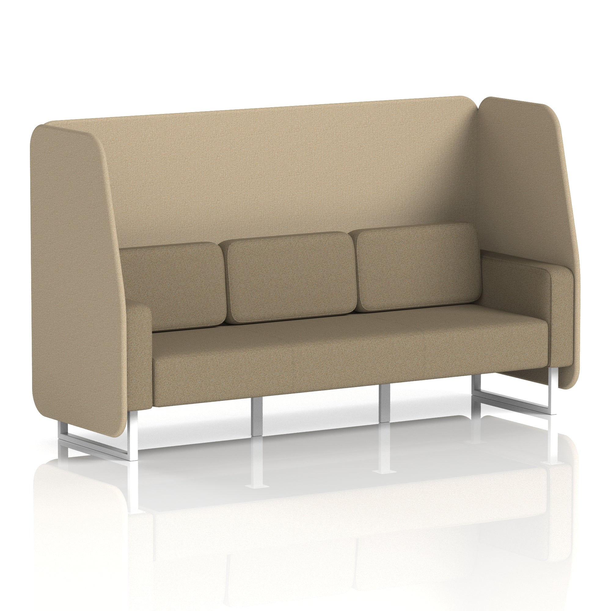 Brixworth Open Office Booth Pod, 1–3 Seater, Multiple Two-Tone Colour Options, Black or White Frame, Plywood & Fabric, Self-Assembly, 10yr Frame/5yr Fabric Warranty