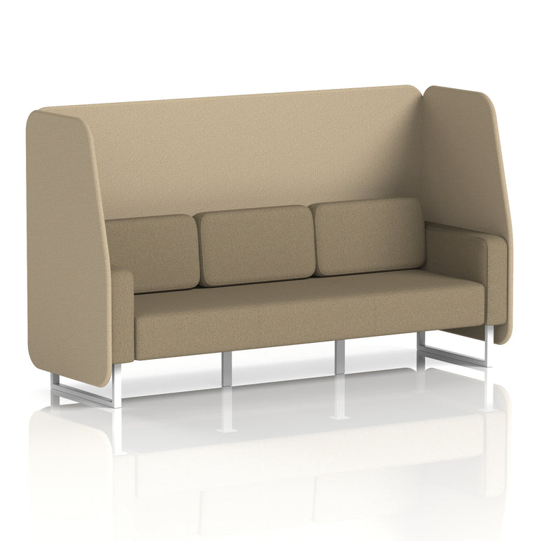 Brixworth Open Office Booth Pod, 1–3 Seater, Multiple Two-Tone Colour Options, Black or White Frame, Plywood & Fabric, Self-Assembly, 10yr Frame/5yr Fabric Warranty