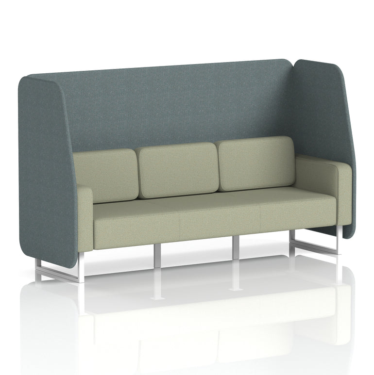 Brixworth Open Office Booth Pod, 1–3 Seater, Multiple Two-Tone Colour Options, Black or White Frame, Plywood & Fabric, Self-Assembly, 10yr Frame/5yr Fabric Warranty