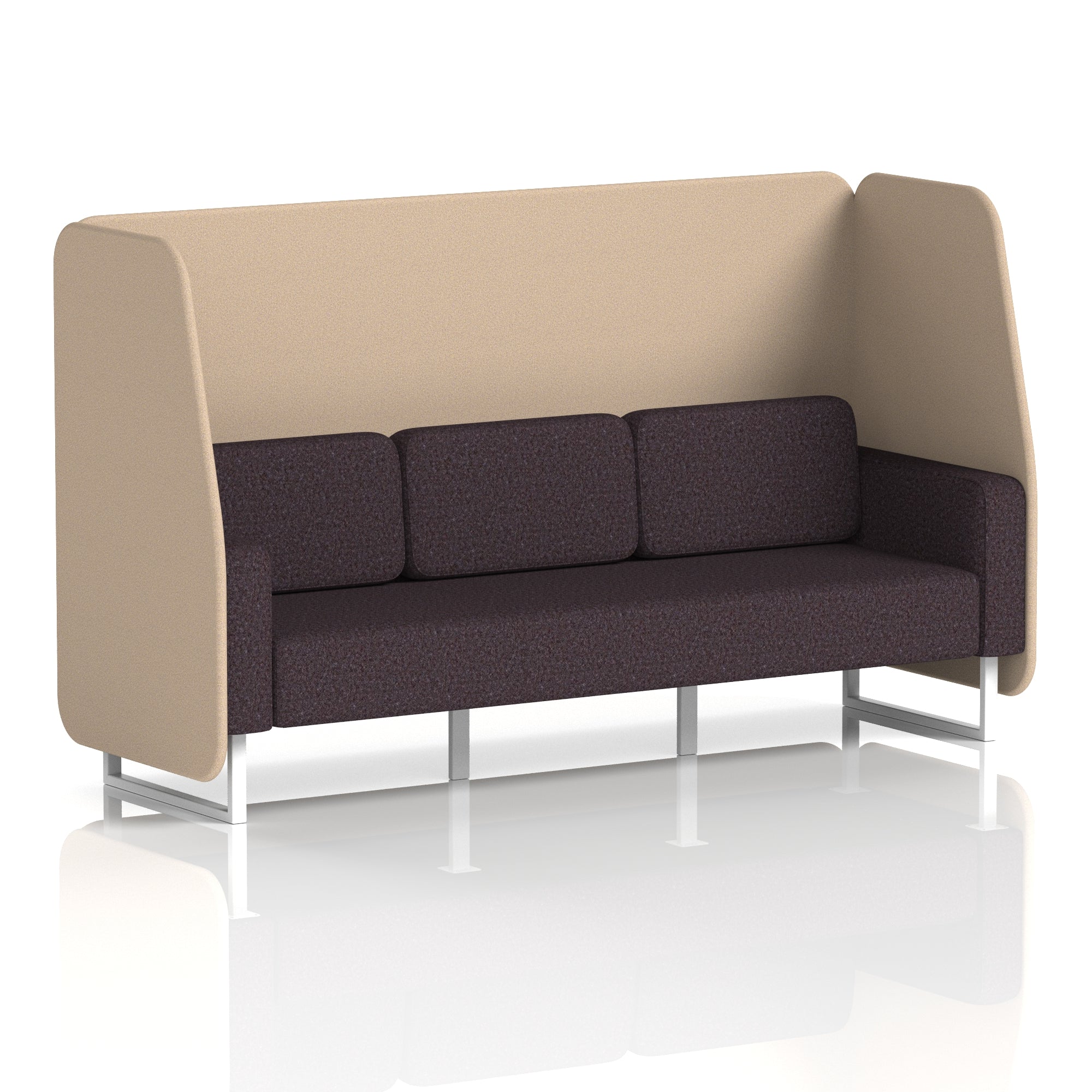 Brixworth Open Office Booth Pod, 1–3 Seater, Multiple Two-Tone Colour Options, Black or White Frame, Plywood & Fabric, Self-Assembly, 10yr Frame/5yr Fabric Warranty