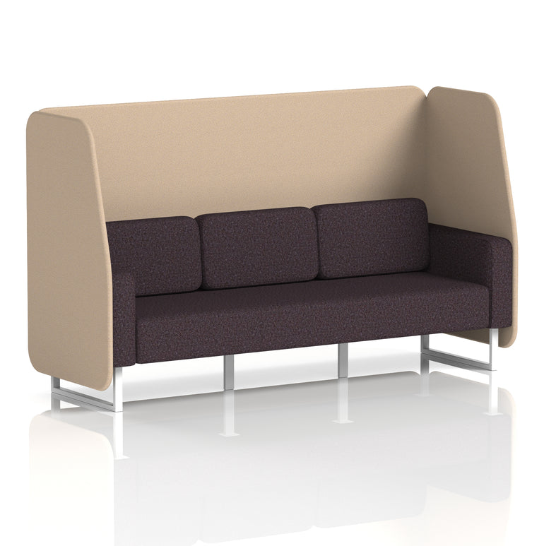 Brixworth Open Office Booth Pod, 1–3 Seater, Multiple Two-Tone Colour Options, Black or White Frame, Plywood & Fabric, Self-Assembly, 10yr Frame/5yr Fabric Warranty