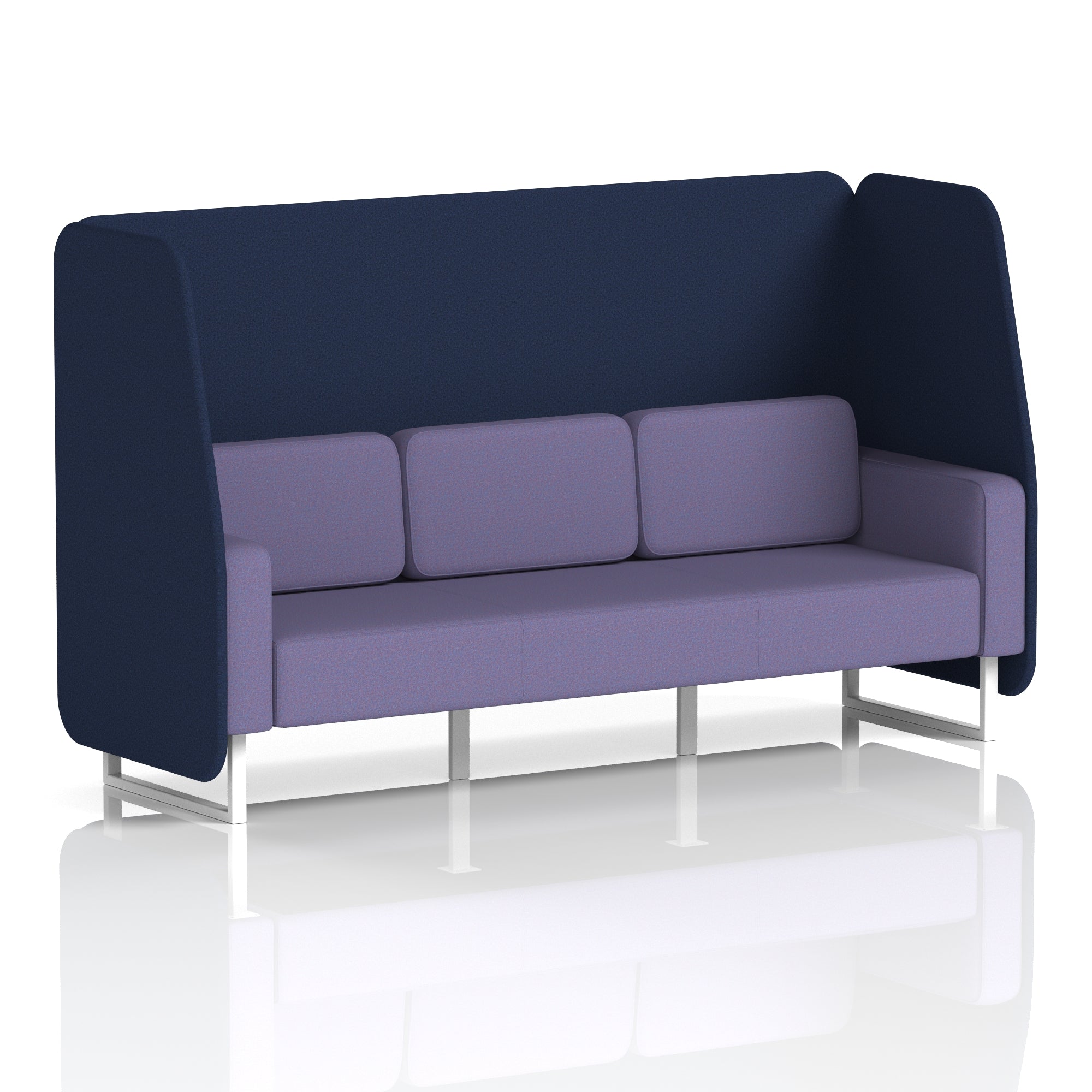 Brixworth Open Office Booth Pod, 1–3 Seater, Multiple Two-Tone Colour Options, Black or White Frame, Plywood & Fabric, Self-Assembly, 10yr Frame/5yr Fabric Warranty