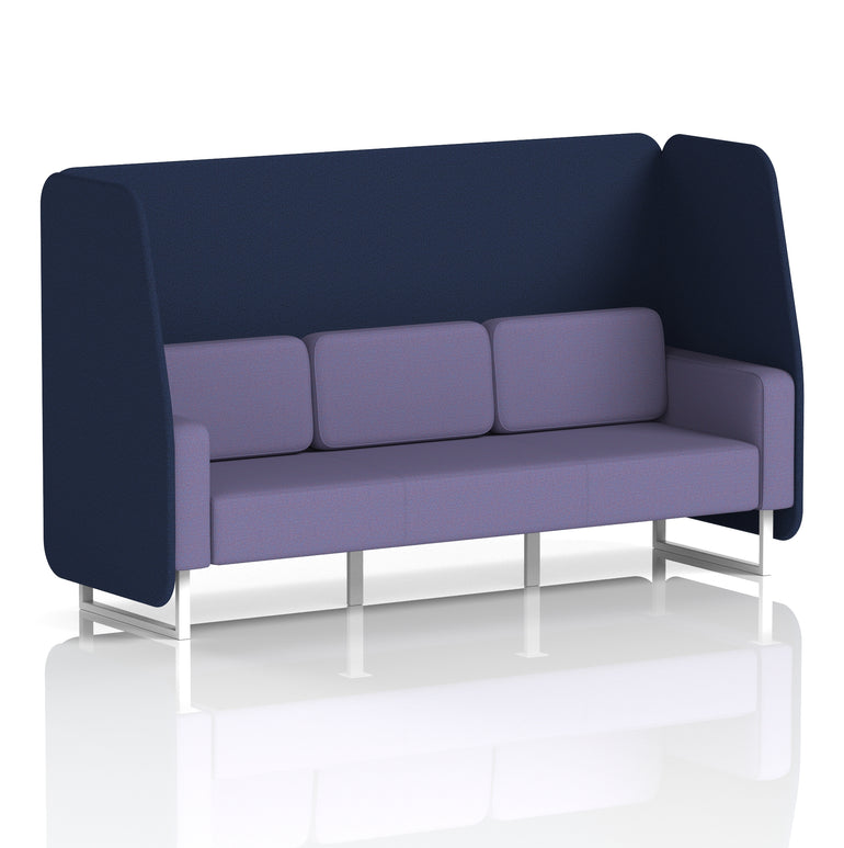 Brixworth Open Office Booth Pod, 1–3 Seater, Multiple Two-Tone Colour Options, Black or White Frame, Plywood & Fabric, Self-Assembly, 10yr Frame/5yr Fabric Warranty