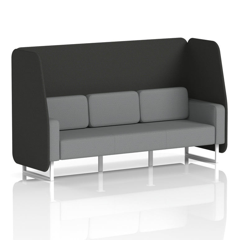 Brixworth Open Office Booth Pod, 1–3 Seater, Multiple Two-Tone Colour Options, Black or White Frame, Plywood & Fabric, Self-Assembly, 10yr Frame/5yr Fabric Warranty