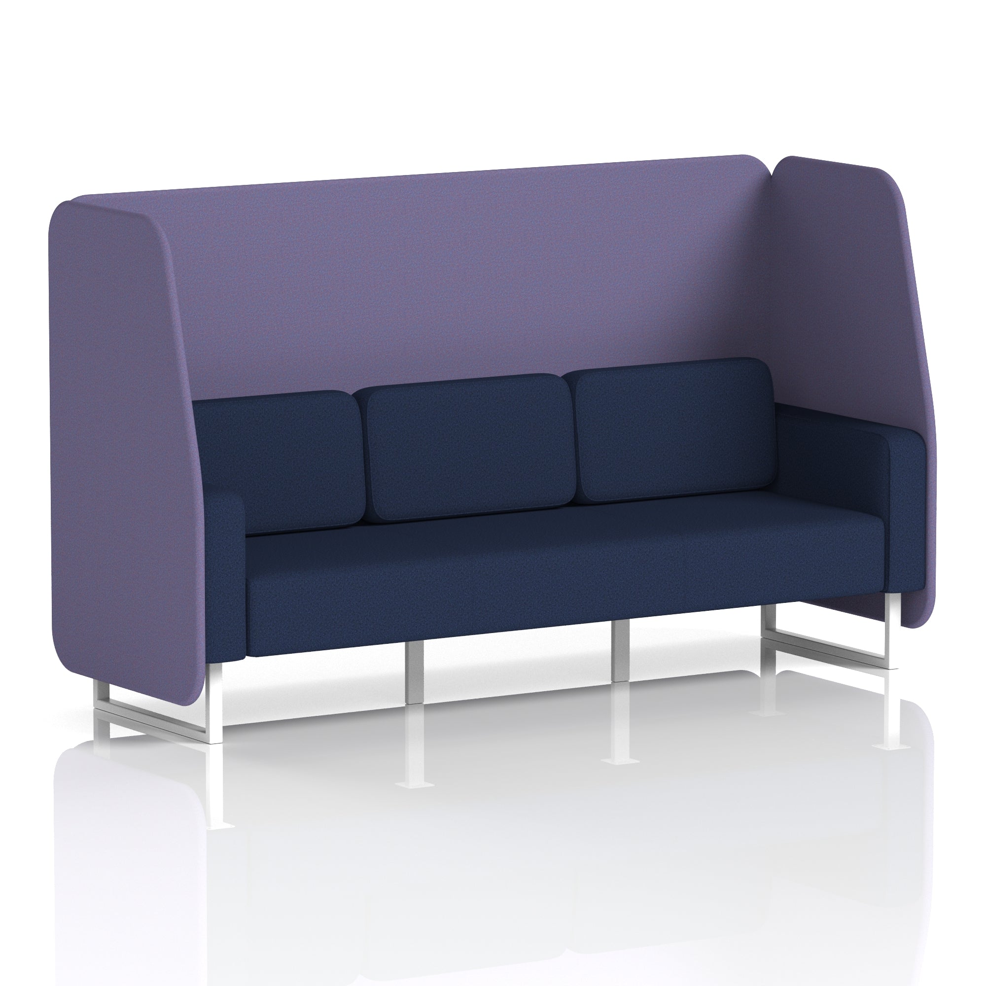 Brixworth Open Office Booth Pod, 1–3 Seater, Multiple Two-Tone Colour Options, Black or White Frame, Plywood & Fabric, Self-Assembly, 10yr Frame/5yr Fabric Warranty