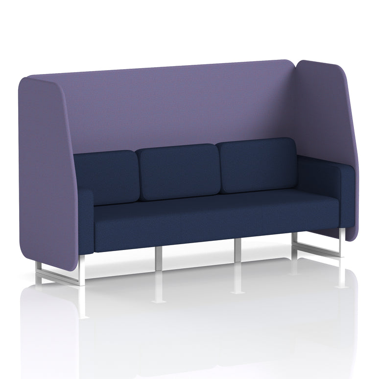 Brixworth Open Office Booth Pod, 1–3 Seater, Multiple Two-Tone Colour Options, Black or White Frame, Plywood & Fabric, Self-Assembly, 10yr Frame/5yr Fabric Warranty