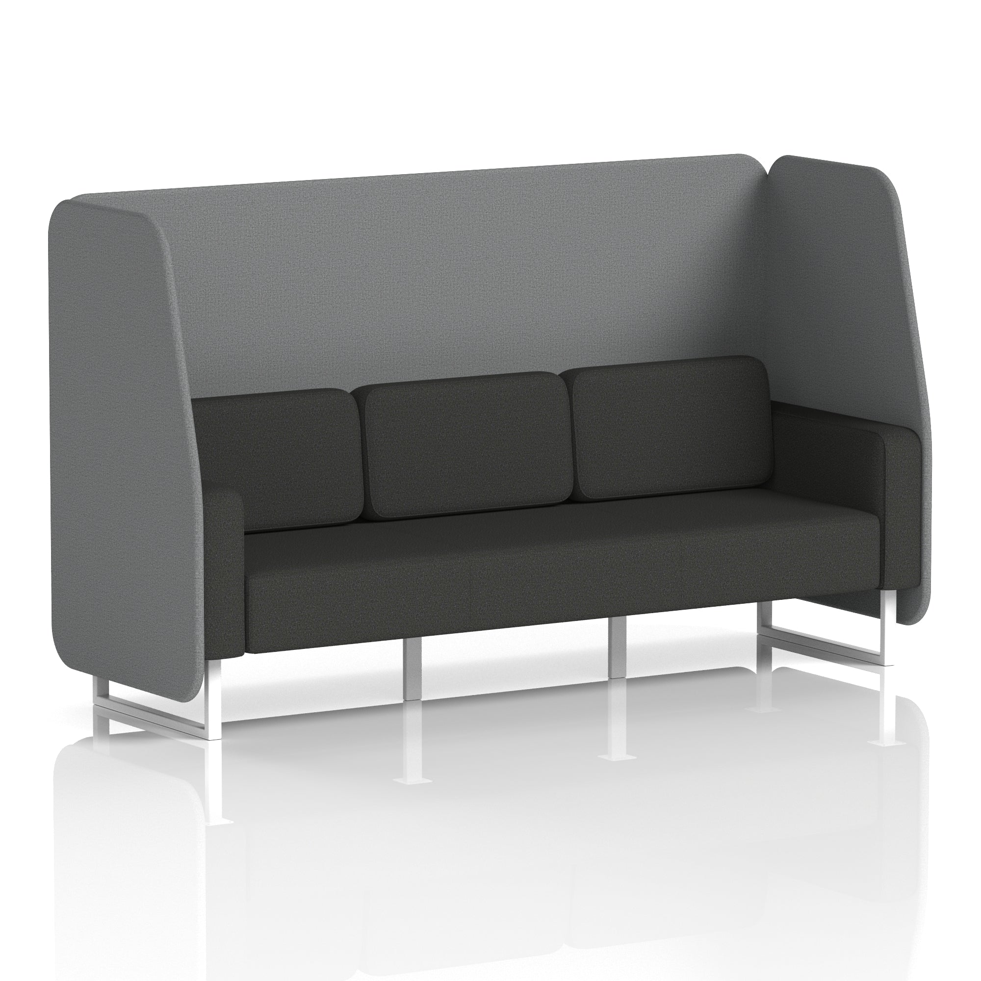 Brixworth Open Office Booth Pod, 1–3 Seater, Multiple Two-Tone Colour Options, Black or White Frame, Plywood & Fabric, Self-Assembly, 10yr Frame/5yr Fabric Warranty