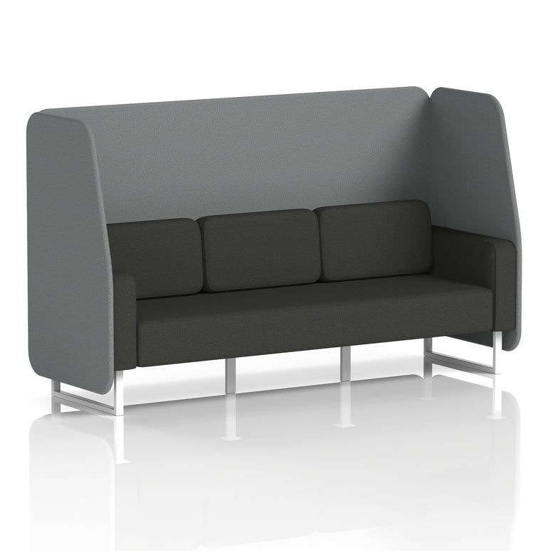 Brixworth Open Office Booth Pod, 1–3 Seater, Multiple Two-Tone Colour Options, Black or White Frame, Plywood & Fabric, Self-Assembly, 10yr Frame/5yr Fabric Warranty