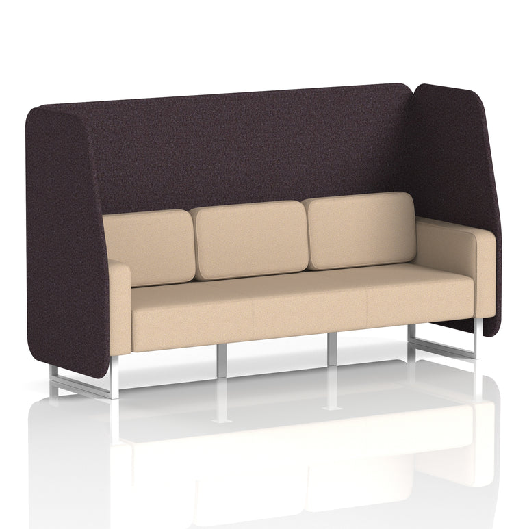 Brixworth Open Office Booth Pod, 1–3 Seater, Multiple Two-Tone Colour Options, Black or White Frame, Plywood & Fabric, Self-Assembly, 10yr Frame/5yr Fabric Warranty