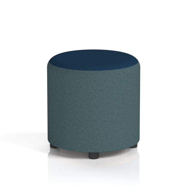 Harlestone Round Stool – Small or Large, Fully Assembled, Various Two-Tone Colour Combos, Plywood Frame with Foam & Fabric, 10 Year Frame Warranty – Office or Home Seating