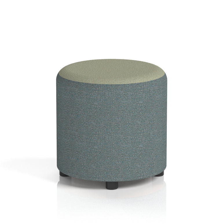 Harlestone Round Stool – Small or Large, Fully Assembled, Various Two-Tone Colour Combos, Plywood Frame with Foam & Fabric, 10 Year Frame Warranty – Office or Home Seating