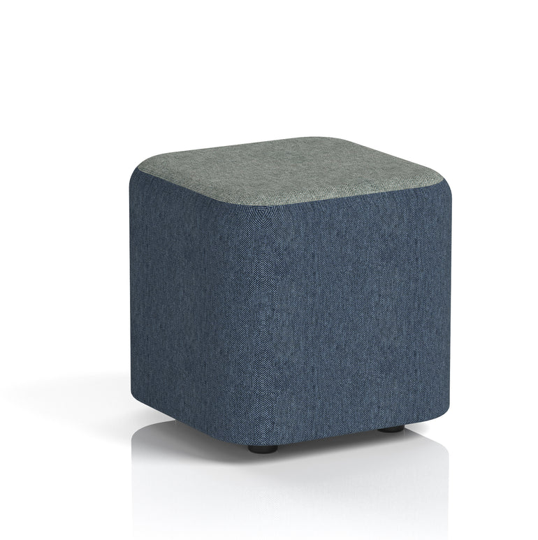 Harlestone Square Stool – Two Tone Office Stool, Small or Large, Multiple Colour Combos, Fully Assembled, Durable Plywood & Fabric, 10 Year Frame Warranty
