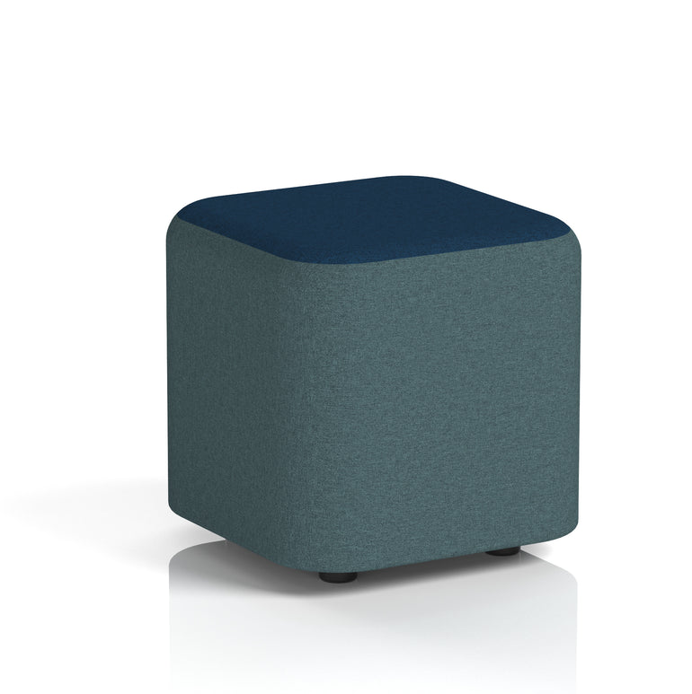 Harlestone Square Stool – Two Tone Office Stool, Small or Large, Multiple Colour Combos, Fully Assembled, Durable Plywood & Fabric, 10 Year Frame Warranty