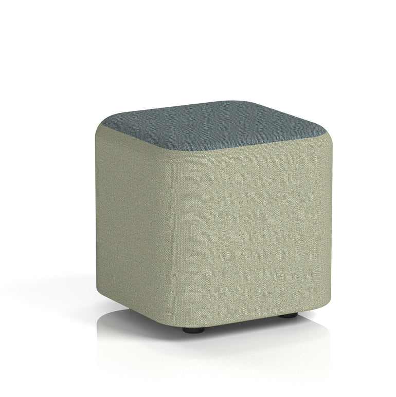 Harlestone Square Stool – Two Tone Office Stool, Small or Large, Multiple Colour Combos, Fully Assembled, Durable Plywood & Fabric, 10 Year Frame Warranty
