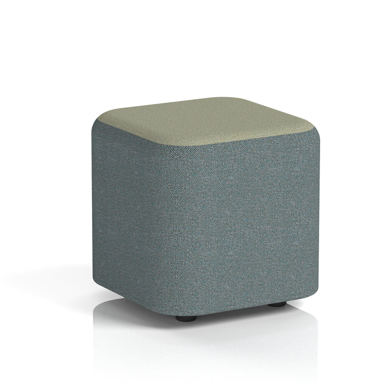 Harlestone Square Stool – Two Tone Office Stool, Small or Large, Multiple Colour Combos, Fully Assembled, Durable Plywood & Fabric, 10 Year Frame Warranty