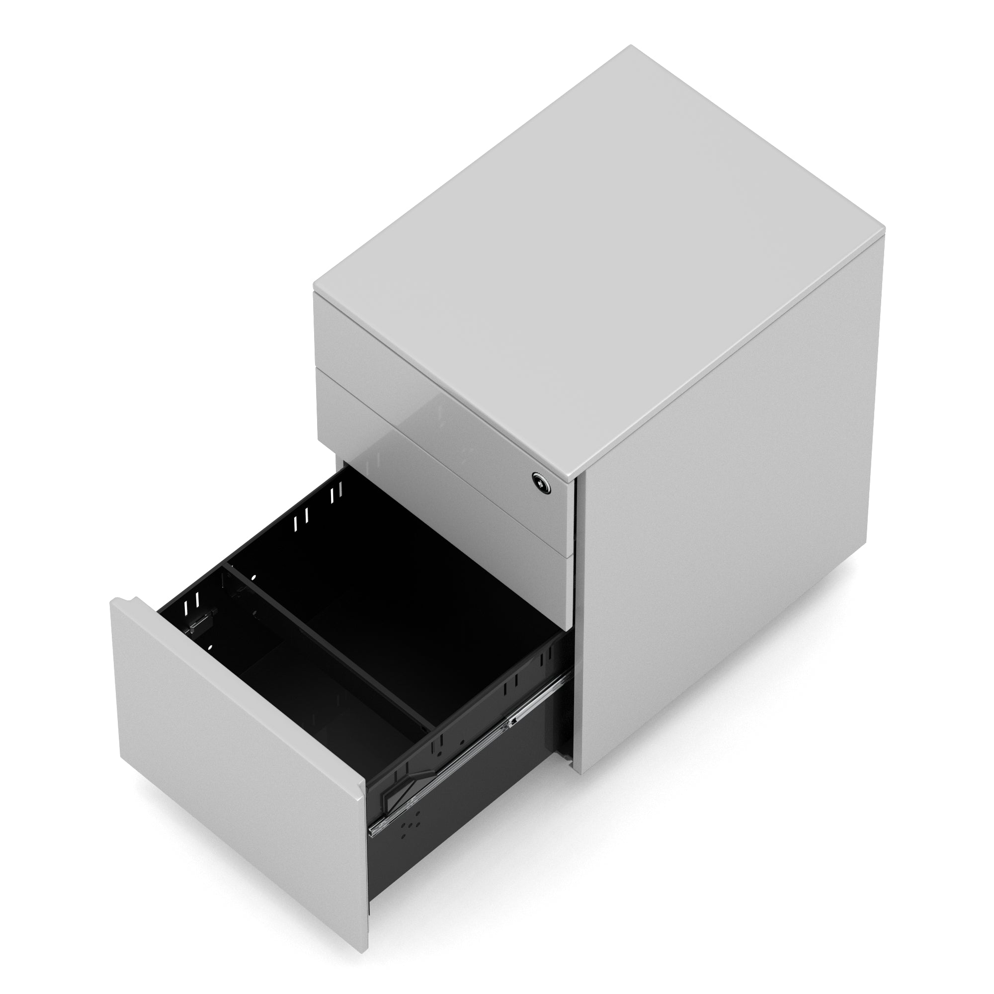 Base Mobile Steel Pedestal 3 Drawer – Fully Assembled Office Filing Cabinet, Durable Steel, Lockable, 5 Year Warranty, Mobile on Wheels, Available in Black, Silver or White