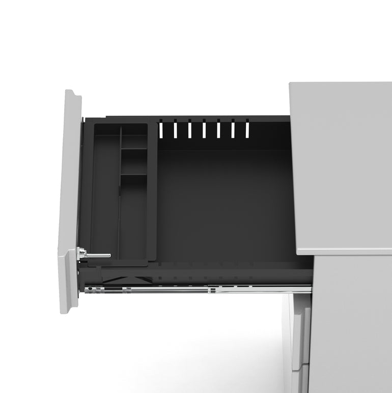 Base Mobile Steel Pedestal 3 Drawer – Fully Assembled Office Filing Cabinet, Durable Steel, Lockable, 5 Year Warranty, Mobile on Wheels, Available in Black, Silver or White