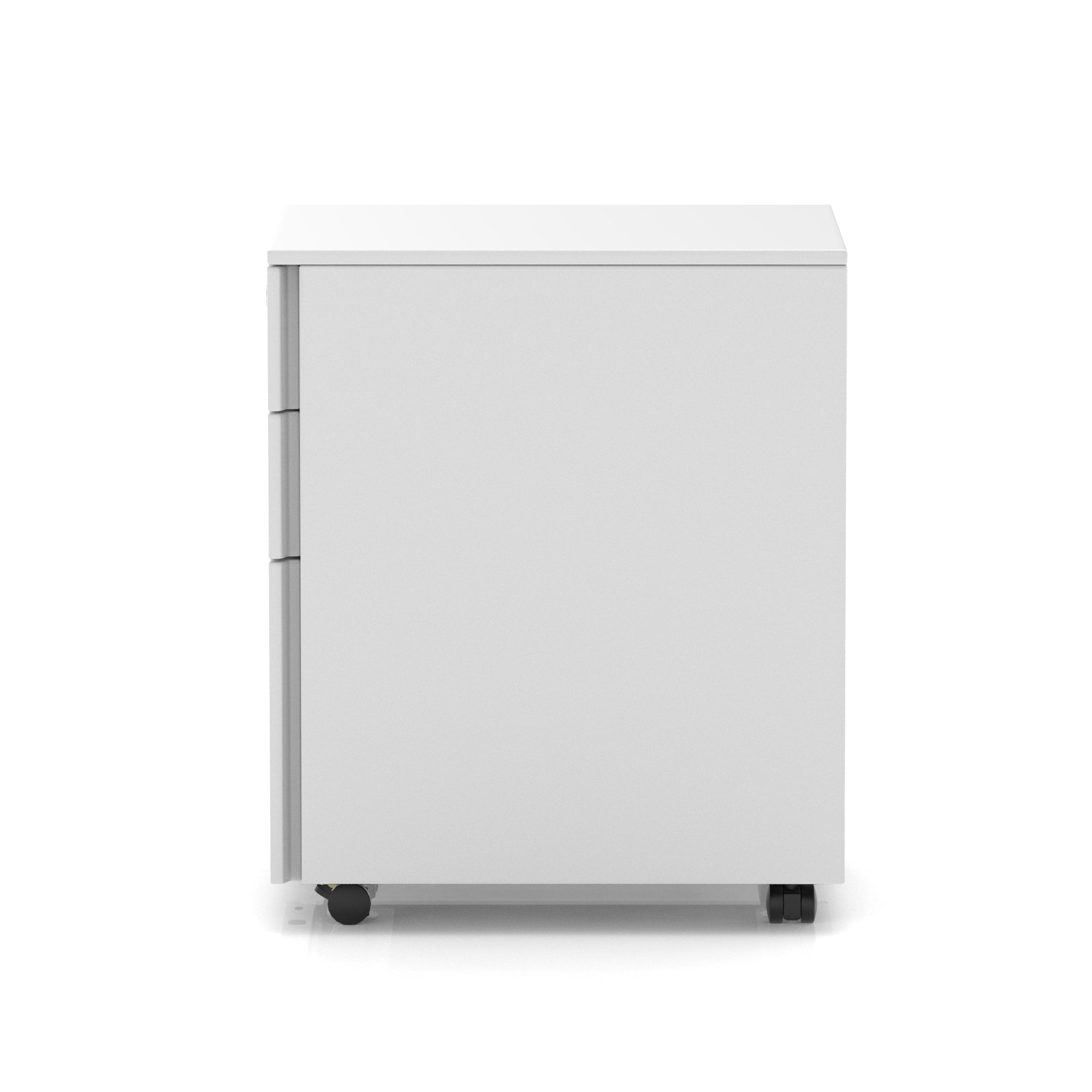 Base Mobile Steel Pedestal 3 Drawer – Fully Assembled Office Filing Cabinet, Durable Steel, Lockable, 5 Year Warranty, Mobile on Wheels, Available in Black, Silver or White